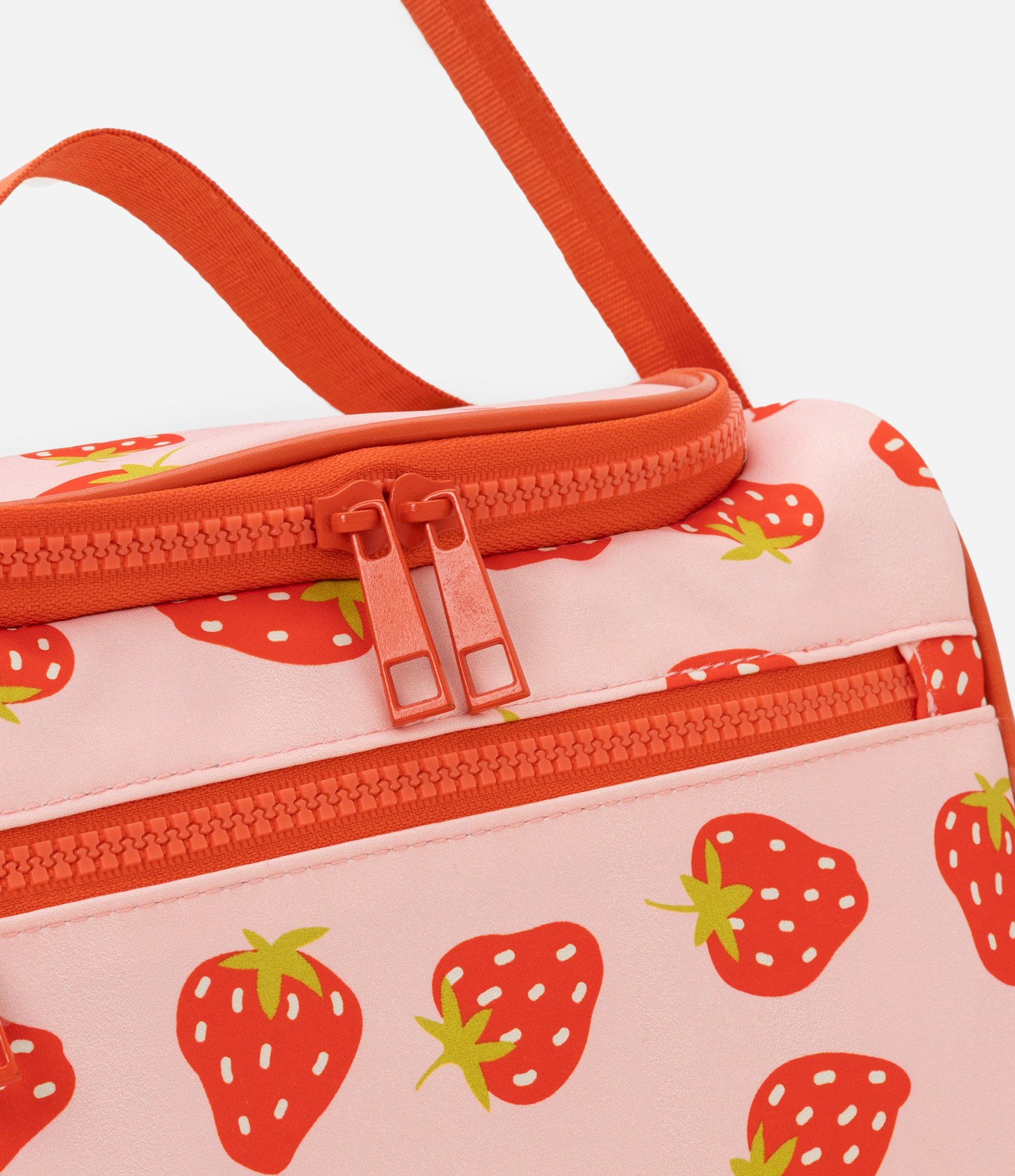 Lancheira com Estampa de Morangos e Divisórias Vermelho 5