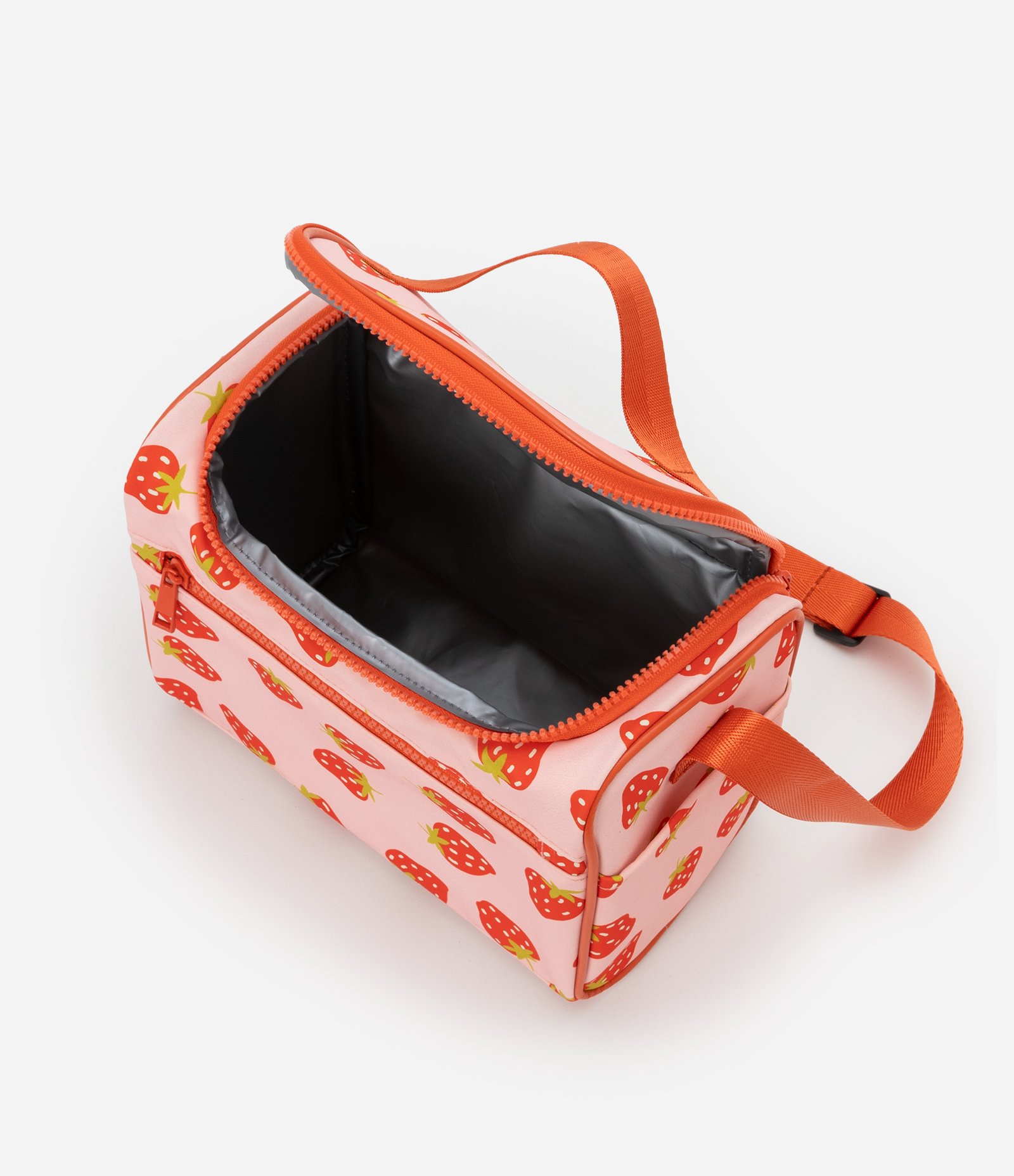 Lancheira com Estampa de Morangos e Divisórias Vermelho 7