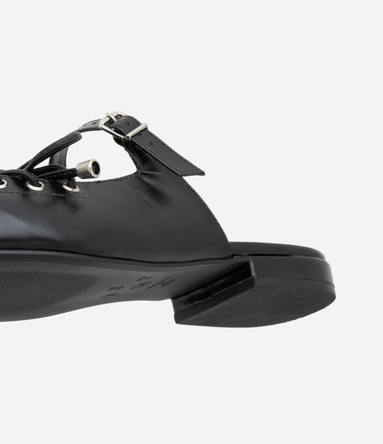 Sapatilha Mule com Lace Up e Ilhós Preto 5