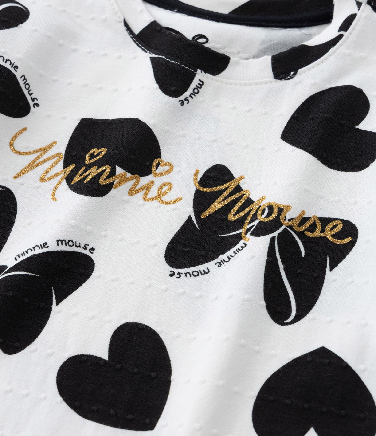 Blusa Infantil com Babadinhos e Laços Minnie - Tam 2 a 6 Anos Branco/Preto 6