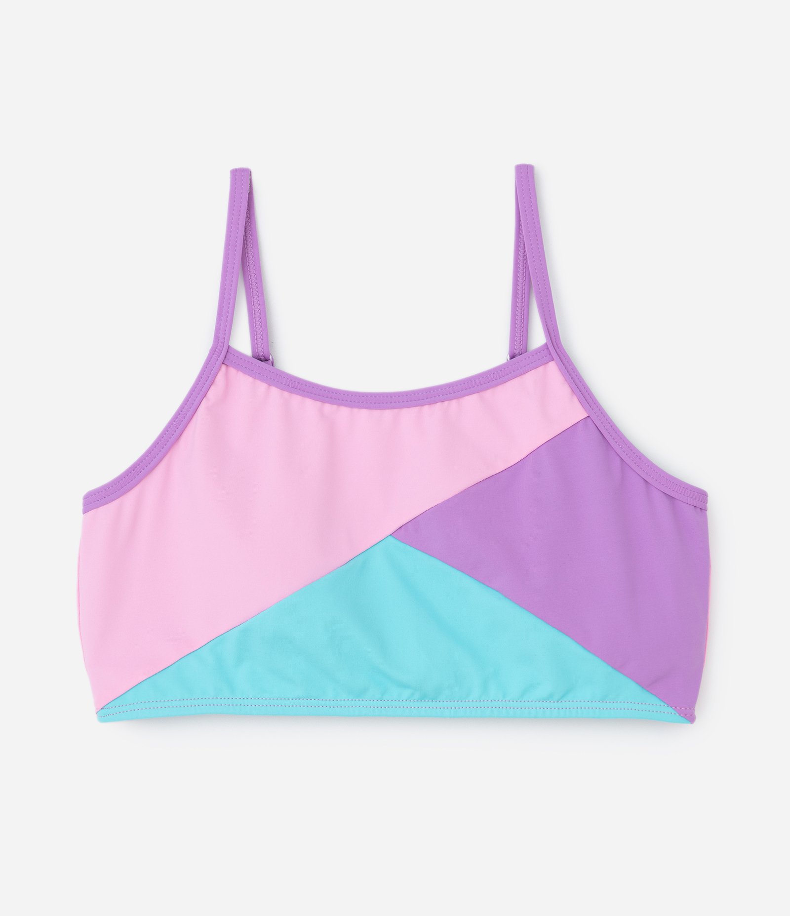 Biquíni Infantil com Recortes e Proteção UV - Tam 7 a 16 Anos Rosa 3