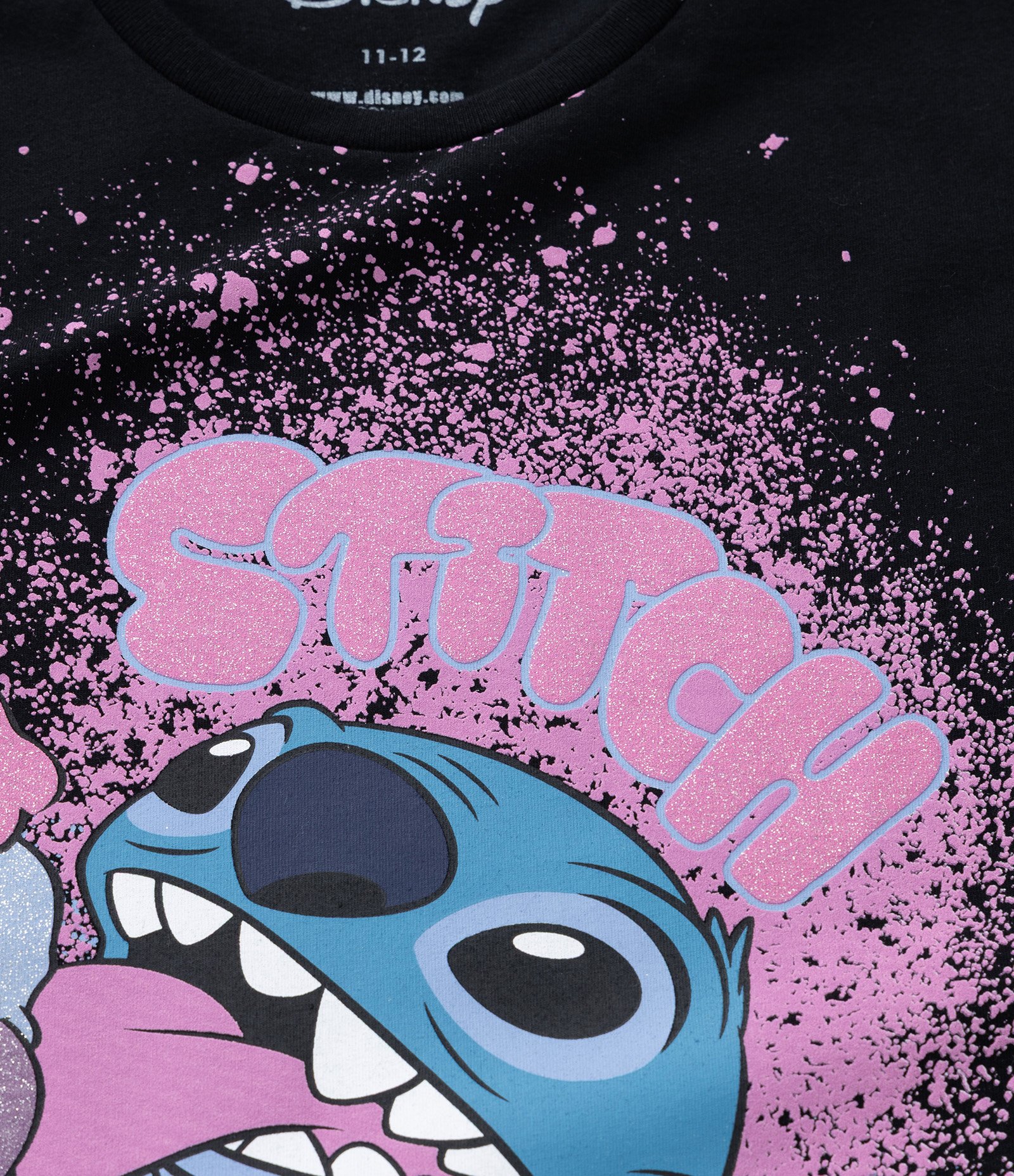 Camiseta Infantil com Estampa Stitch com Sorvete - Tam 5 a 14 Anos Preto 4