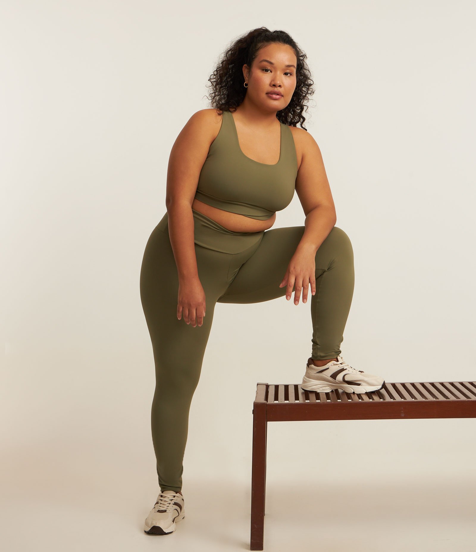 Calça Legging Tecnologia Dry Cós Sobreposto Curve & Plus Size Verde 1