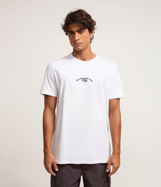 Camiseta Comfort em Algodão com Estampa de Esqueleto Surfista