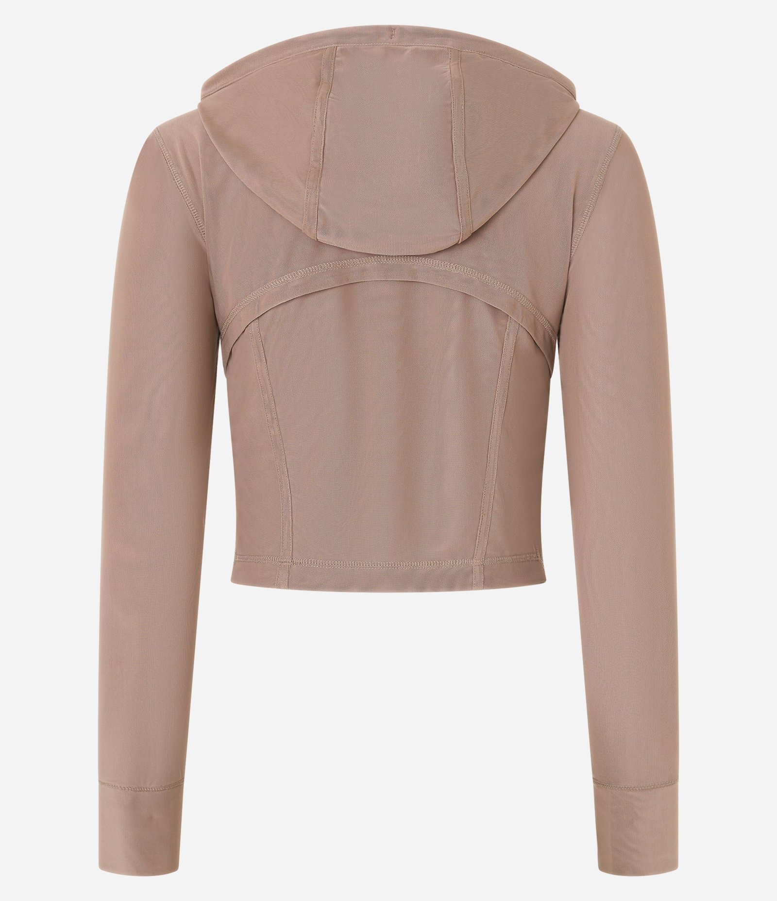 Jaqueta Esportiva em Microfibra com Capuz e Recorte em Tule 8