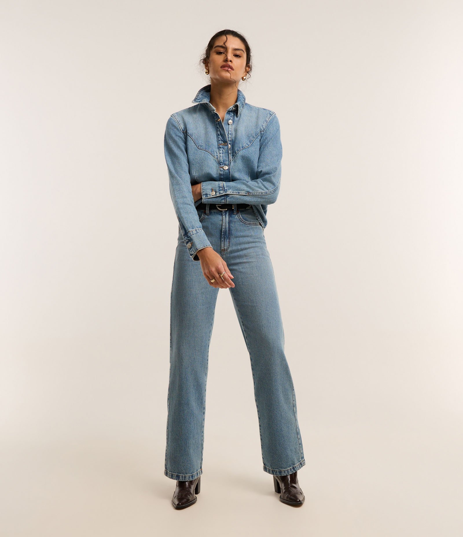 Calça Reta Comfort em Jeans com Cintura Alta Azul 1