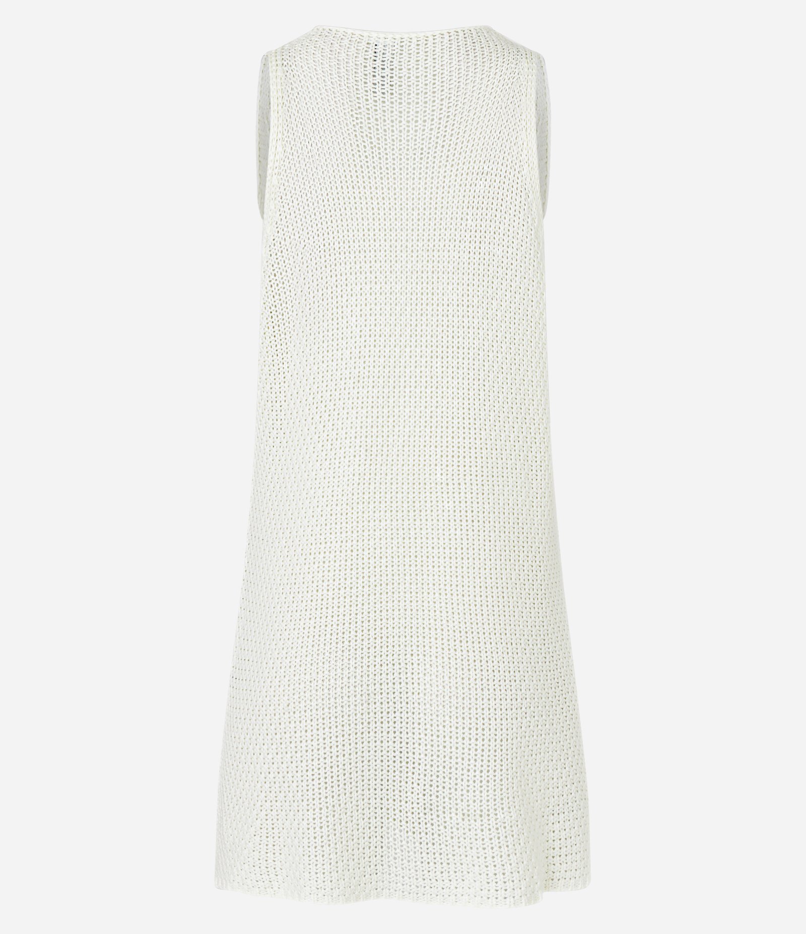 Colete Relaxed Alongado em Tricô com Botões Branco 7