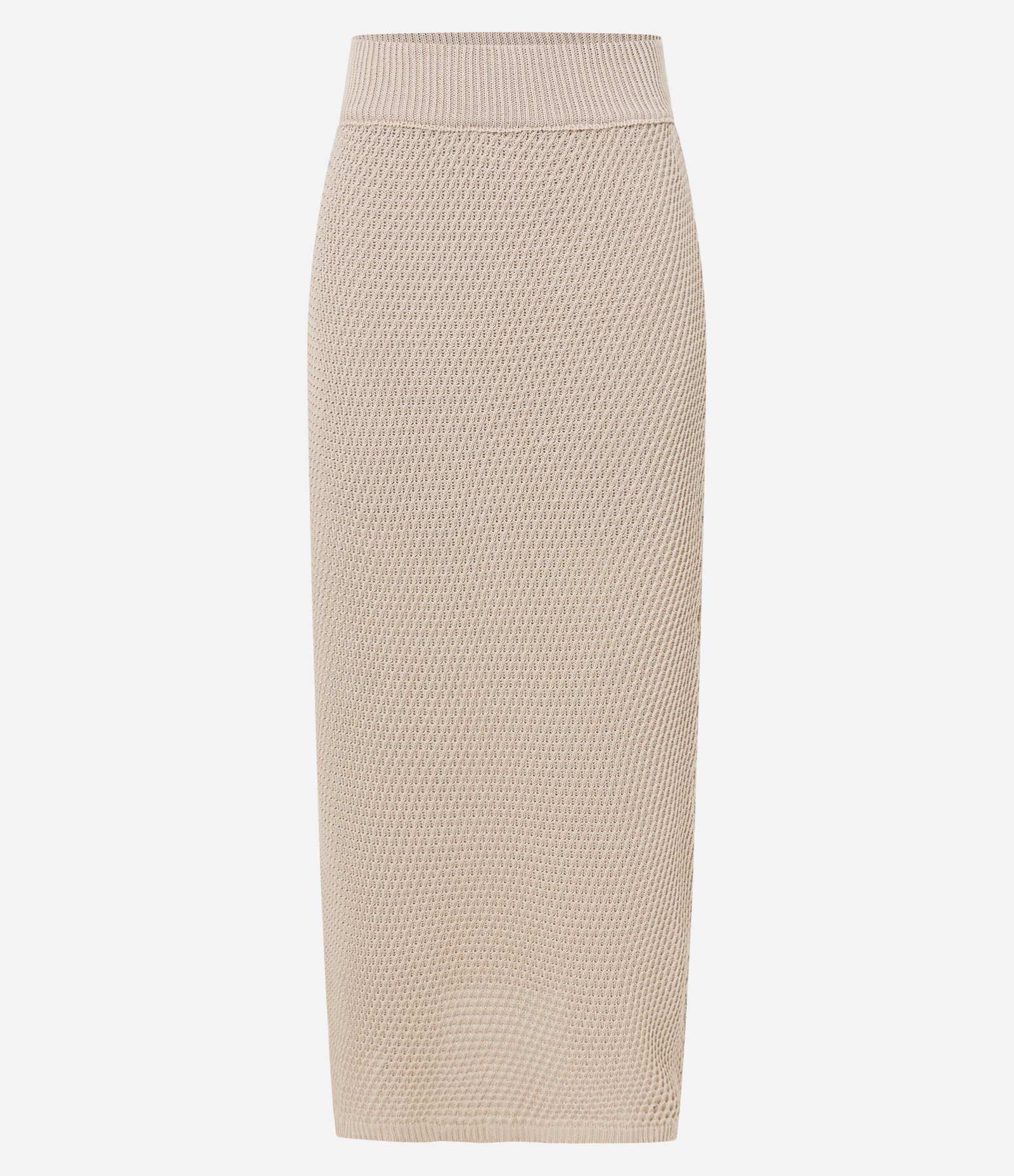Saia Longa em Tricô com Ponto Diferenciado Bege 6
