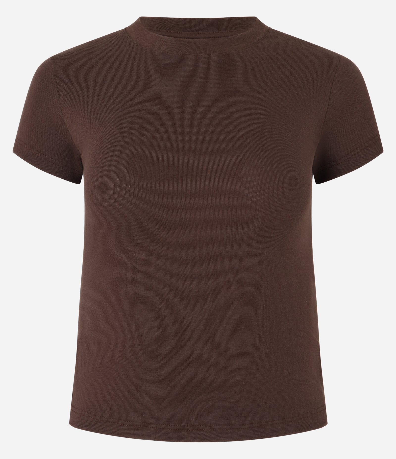 Blusa Básica Justinha e Alongada em Ribana Marrom 3