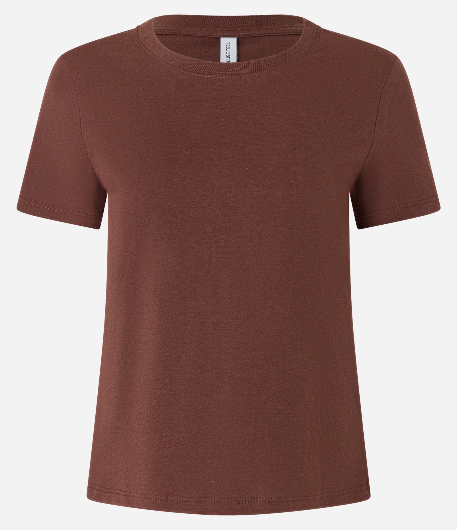 Camiseta Regular Básica em Algodão Marrom 4
