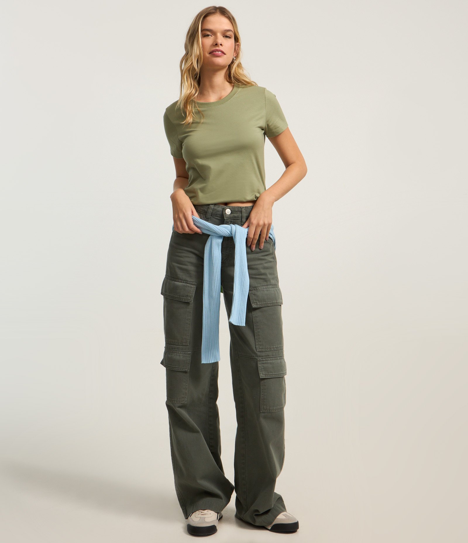 Camiseta Regular Básica em Algodão Verde 2