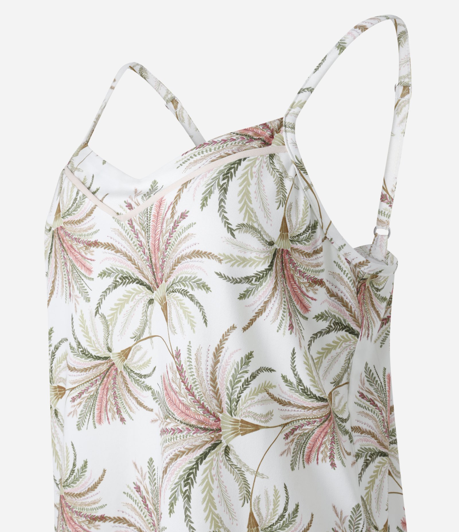 Pijama Short Doll com Toque Suave e Estampa de Folhagens Off White 5