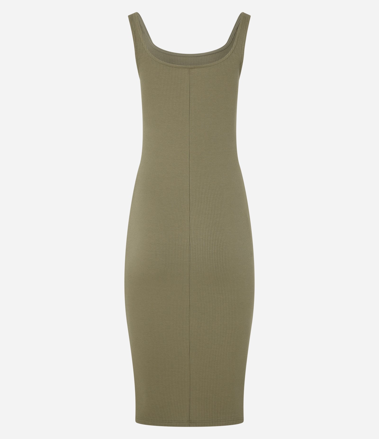 Vestido Midi Básico com Decote Quadrado Verde 6