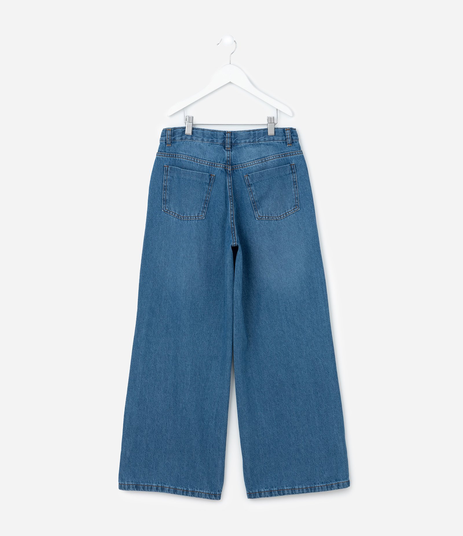Calça Reta Infantil Jeans com Estampa Stitch - Tam 5 a 14 Anos Azul 2