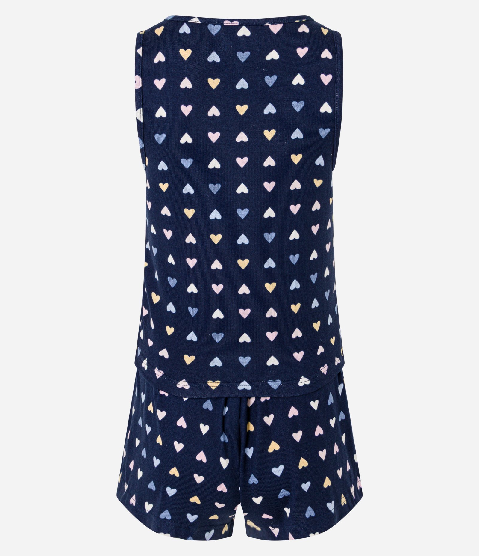 Pijama Short Doll com Alça Larga e Estampa de Corações Azul 6