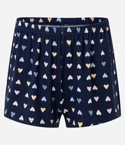 Pijama Short Doll com Alça Larga e Estampa de Corações