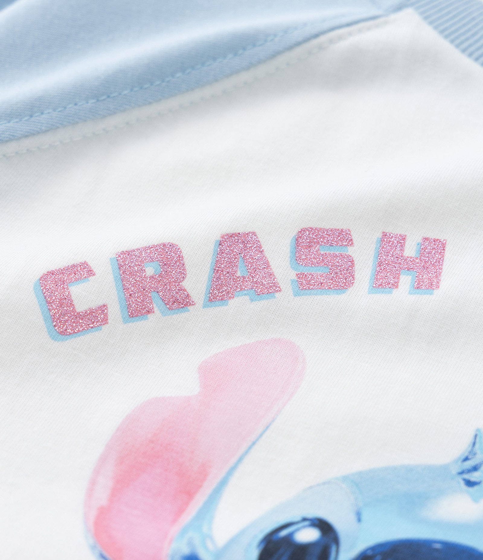 Camiseta Curta Infantil com Estampa do Stitch - Tam 5 a 14 Anos Azul/Branco 4