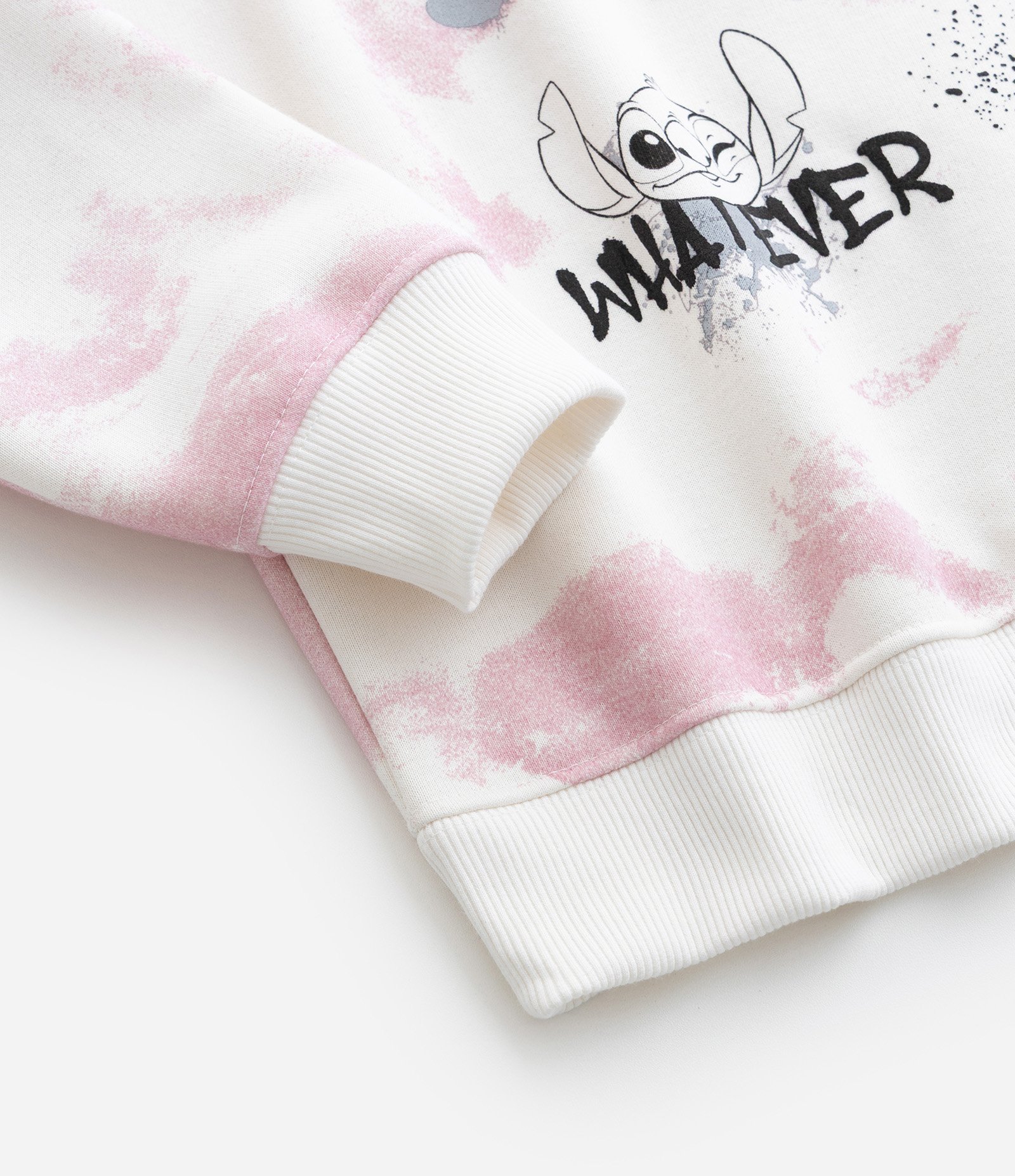 Casaco Infantil com Estampa do Stitch Tie Dye - Tam 5 A 14 Branco/Rosa 5