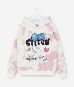 Casaco Infantil com Estampa do Stitch Tie Dye - Tam 5 A 14