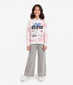 Casaco Infantil com Estampa do Stitch Tie Dye - Tam 5 A 14
