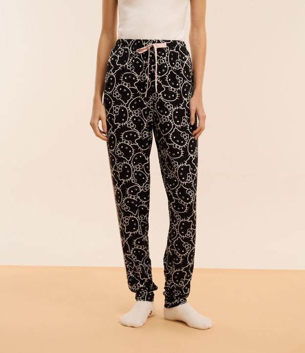 Calça de Pijama em Fio Reciclado com Estampa Hello Kitty