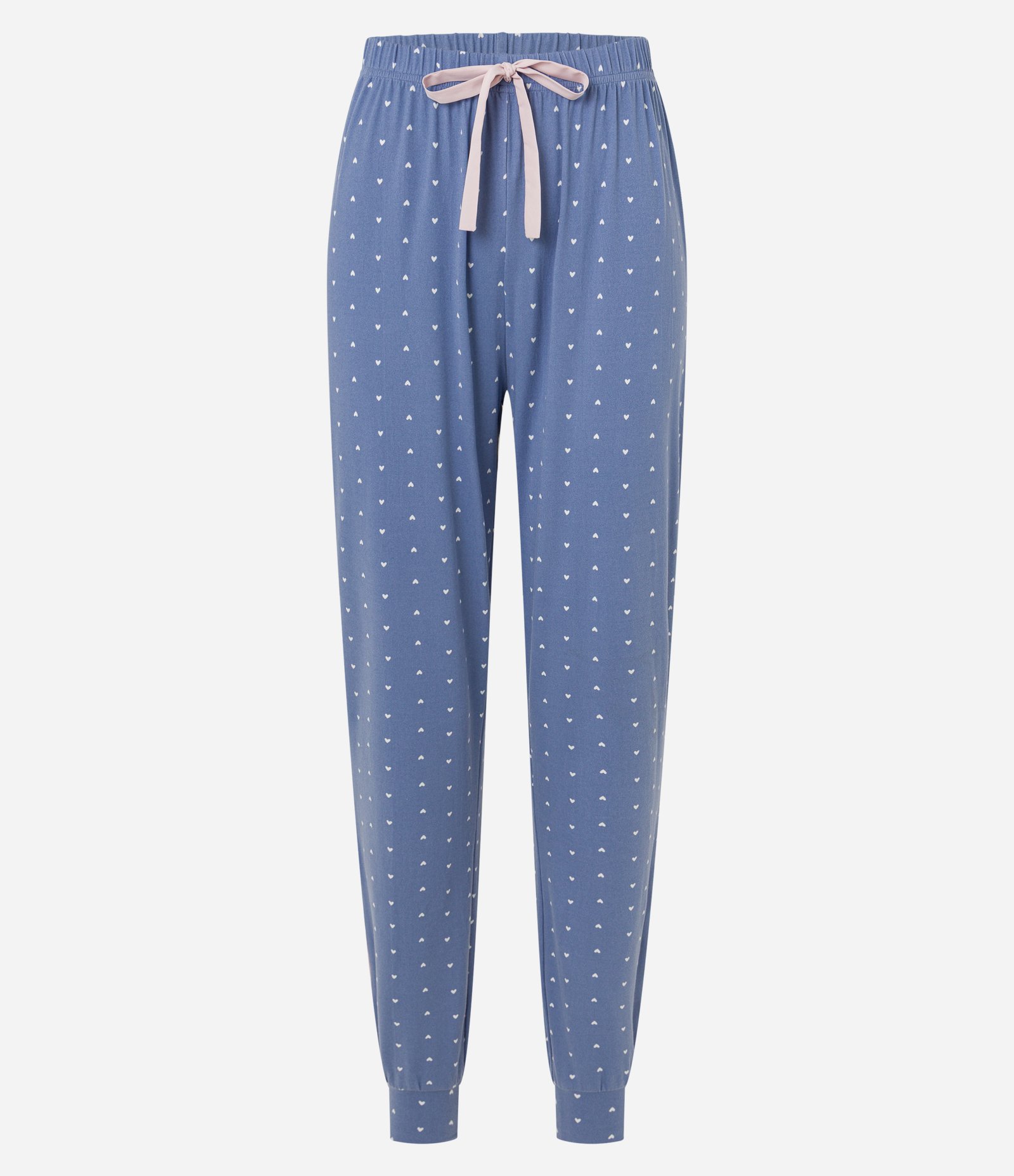 Calça de Pijama em Fio Reciclado com Estampa Corações Azul 4