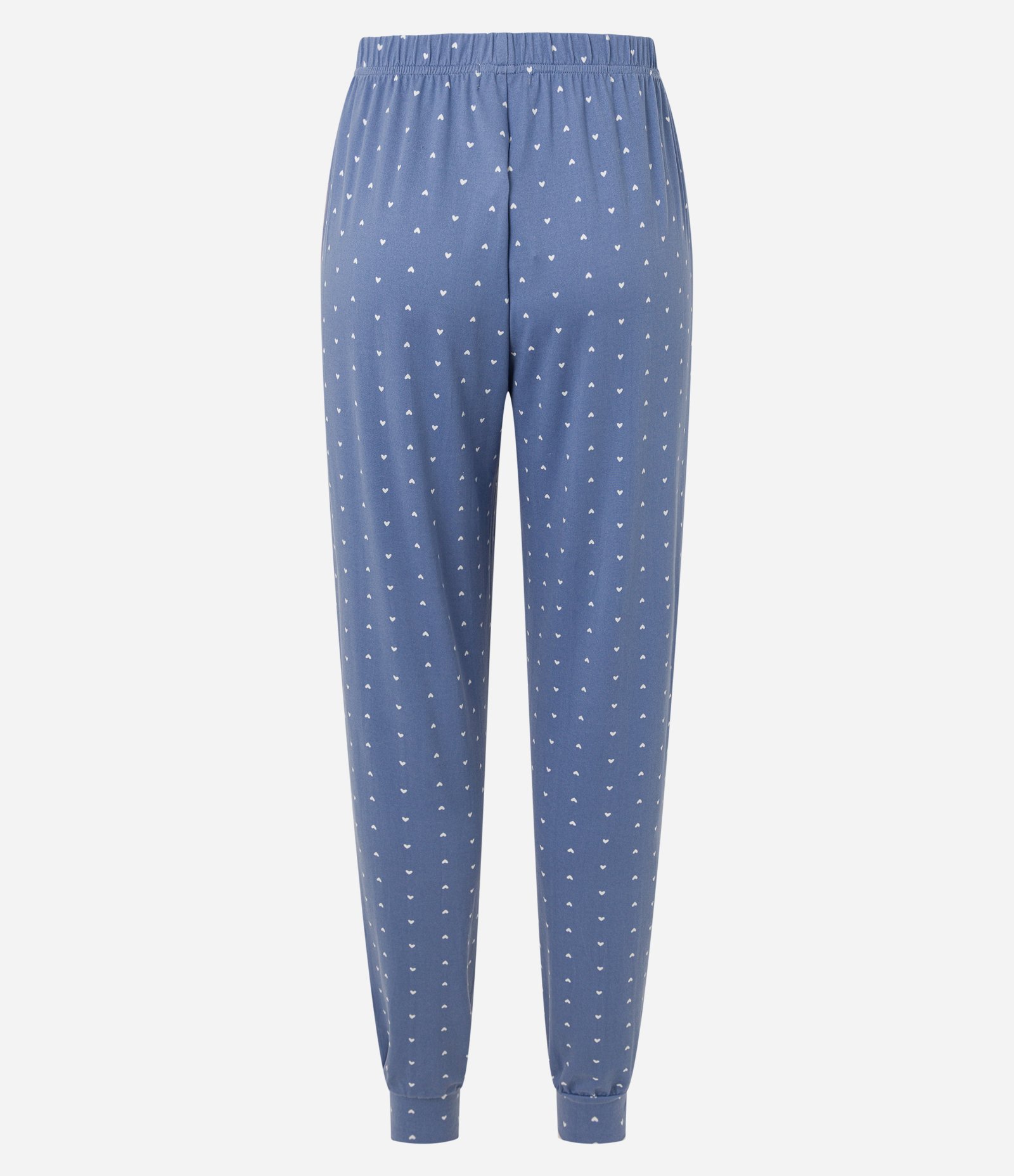 Calça de Pijama em Fio Reciclado com Estampa Corações Azul 5