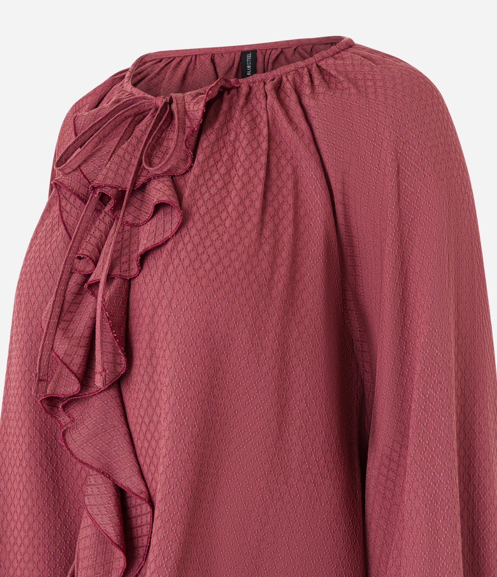 Blusa em Viscose Twill e Babados Frontais Rosa 5