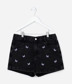 Short Infantil com Bordado de Mini Borboletas - Tam 5 a 14 Anos
