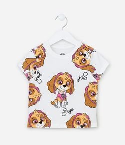 Camiseta Infantil com Estampa Patrulha Canina - Tam  2 a 6 Anos