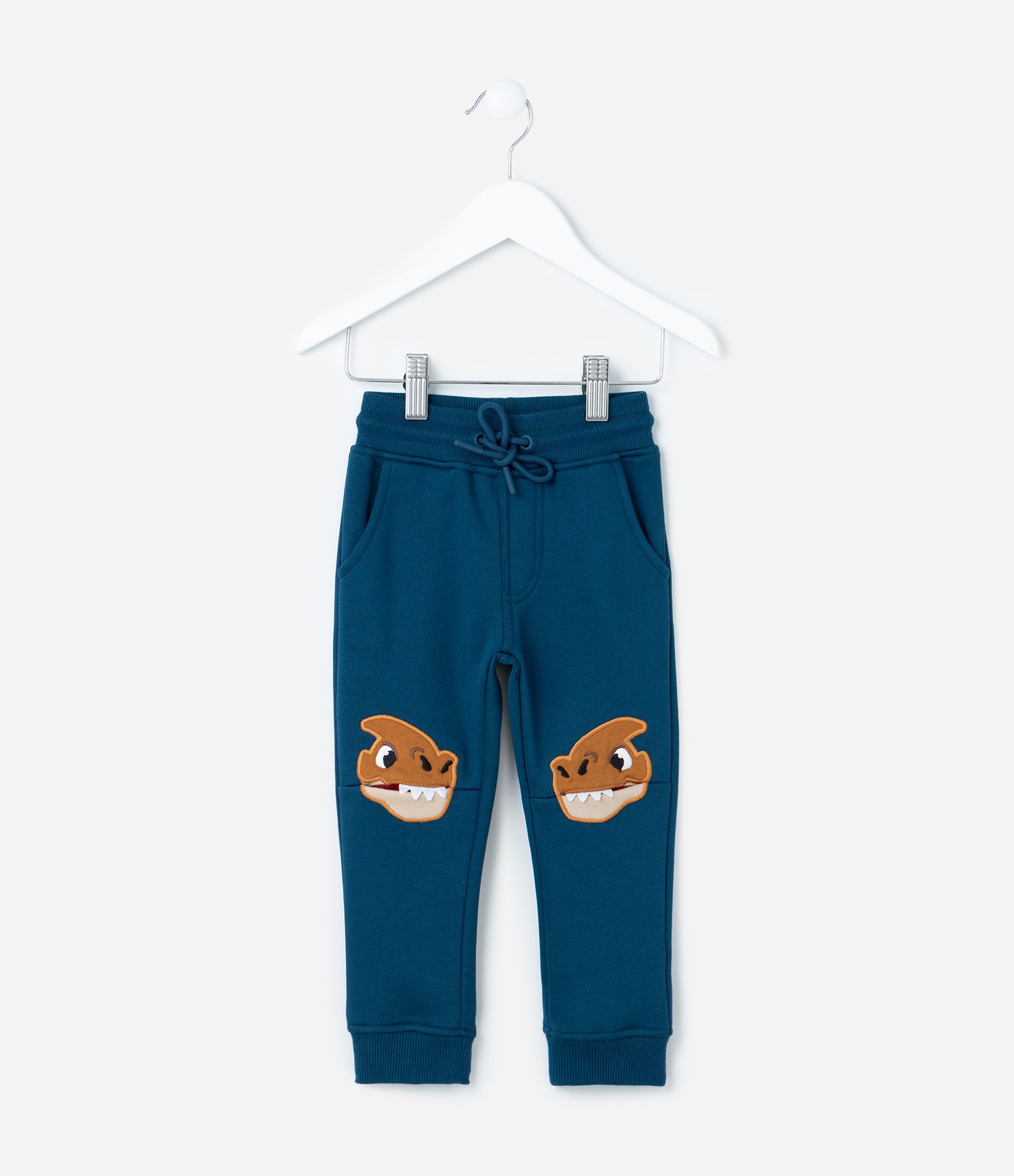 Calça Jogger Infantil com Estampa Interativa Dino - Tam 1 a 6  Anos Azul 2