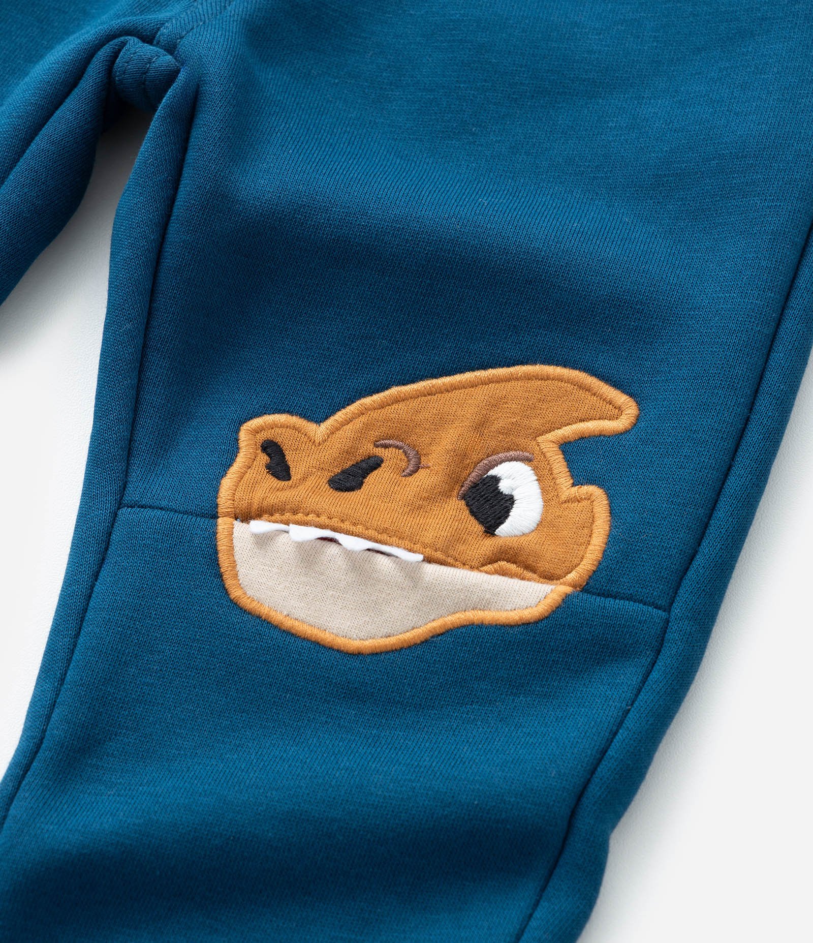 Calça Jogger Infantil com Estampa Interativa Dino - Tam 1 a 6  Anos Azul 8