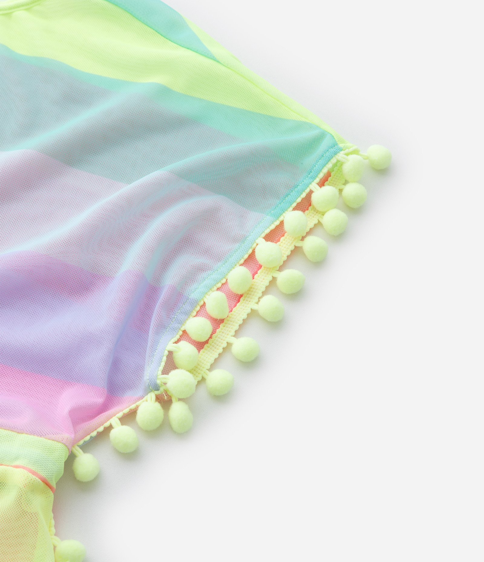 Saída de Praia Infantil em Tule com Listras - Tam 5 a 16 Anos Multicores 5