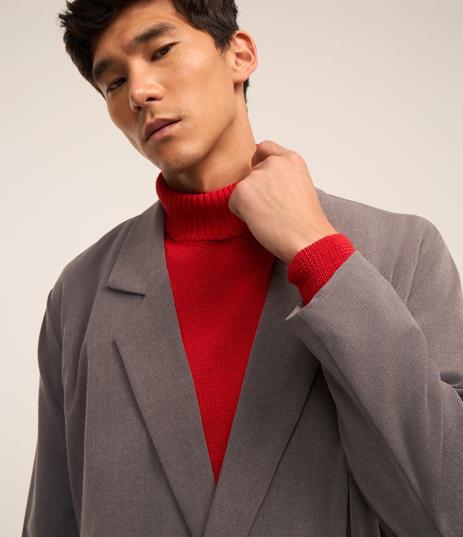 Blazer Casual em Alfaiataria com Frontal Transpassada Cinza 3