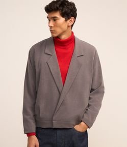 Blazer Casual em Alfaiataria com Frontal Transpassada