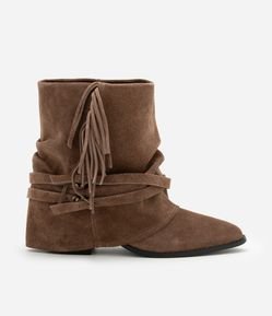 Bota em Camurça com Dobra e Franjas