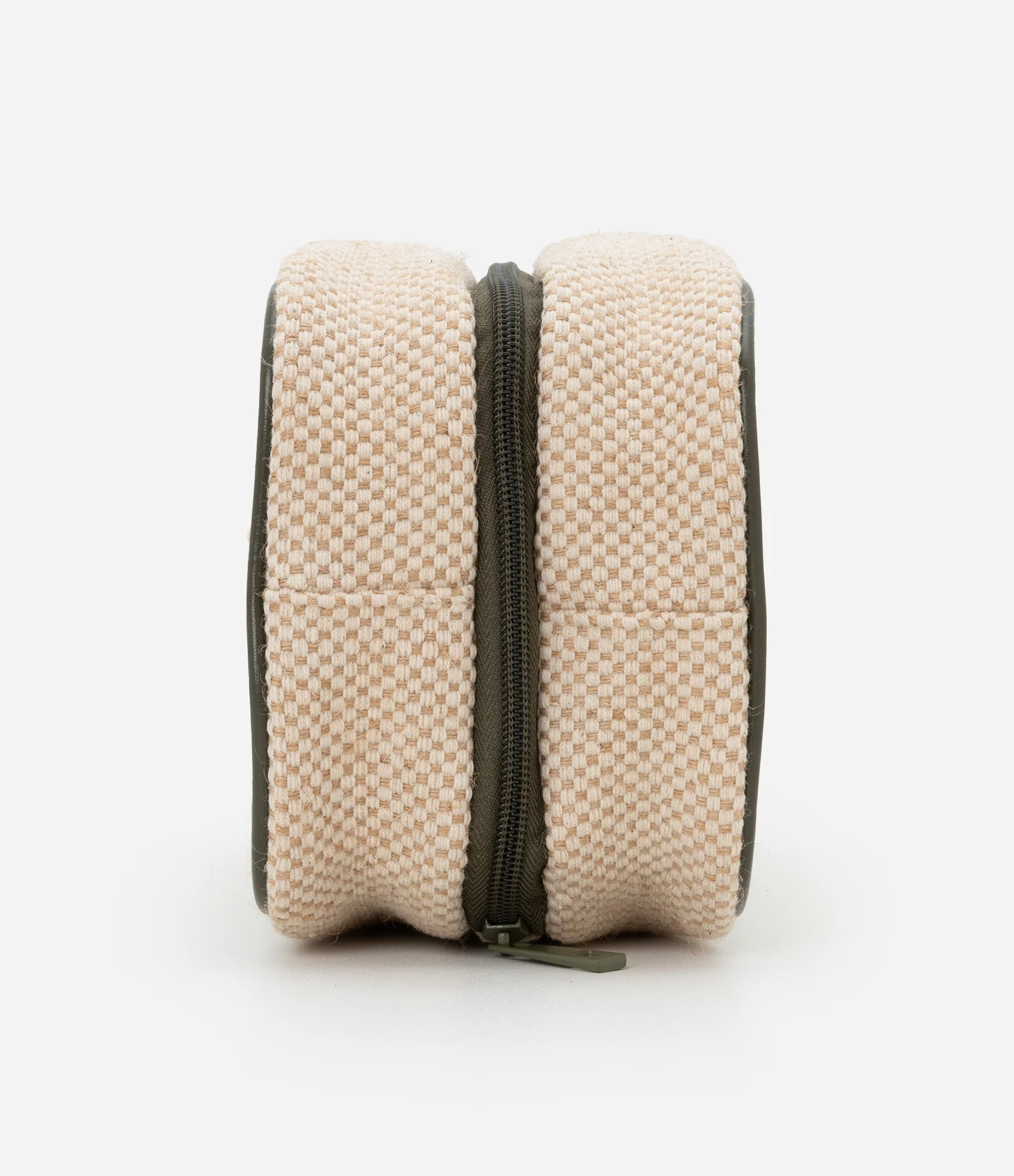 Nécessaire Retangular Grande com Efeito Natural e Estampa Interna Folhagem Bege 2