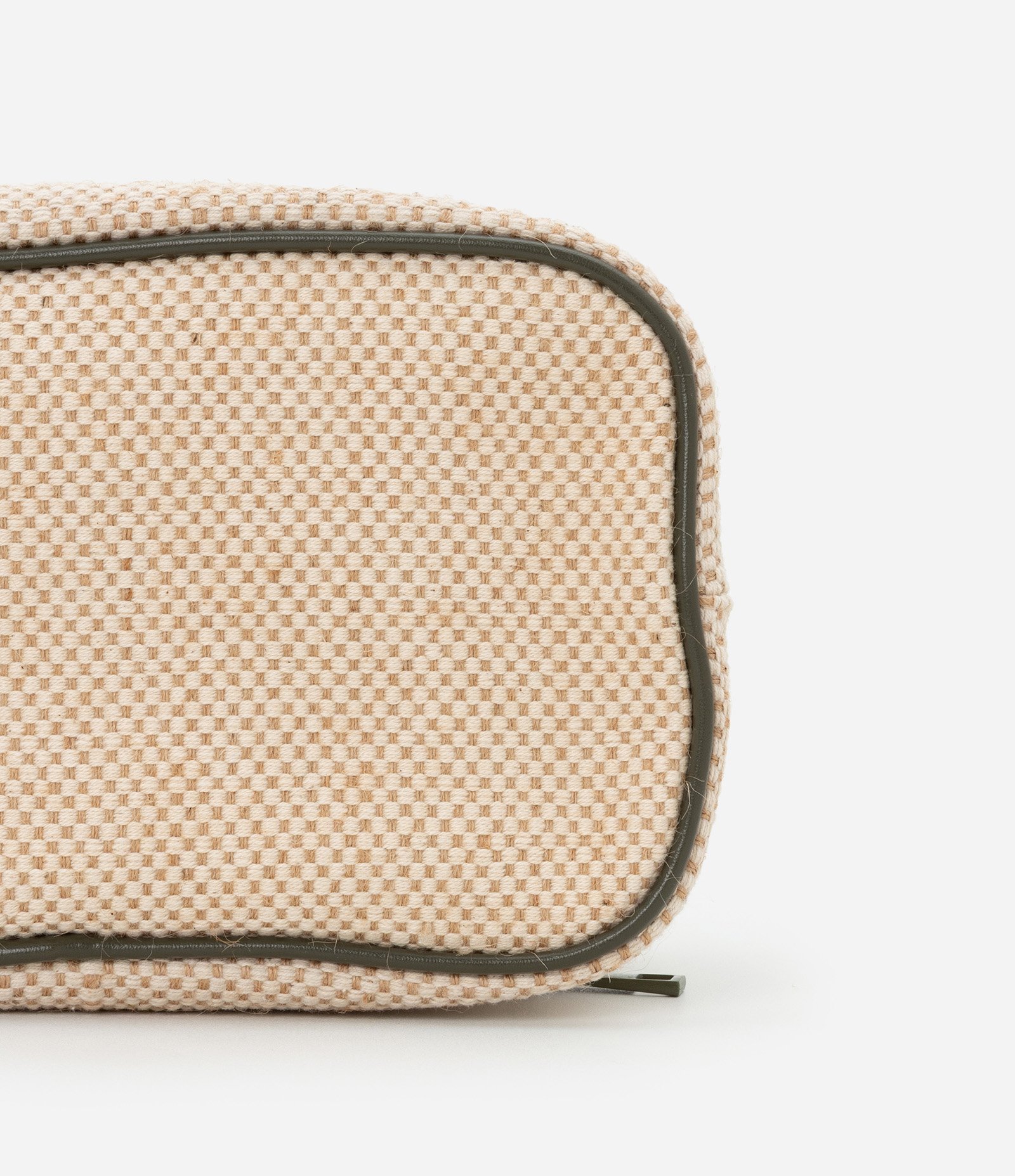 Nécessaire Retangular Grande com Efeito Natural e Estampa Interna Folhagem Bege 4