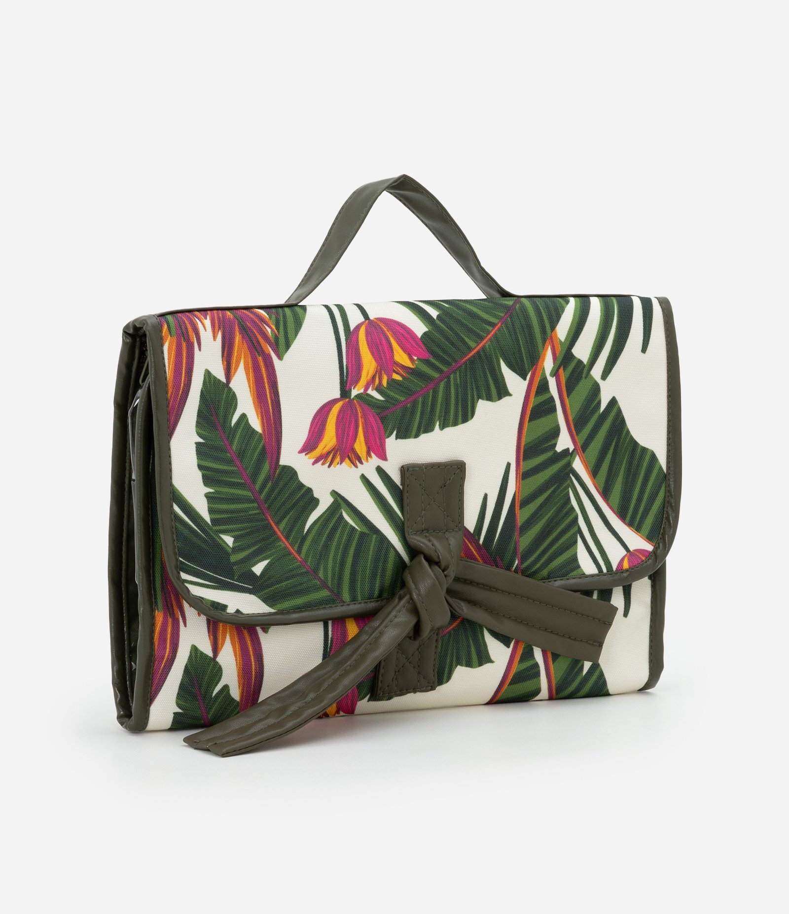 Nécessaire Hotel com Estampa de Folhagem e Laço Multicores 1