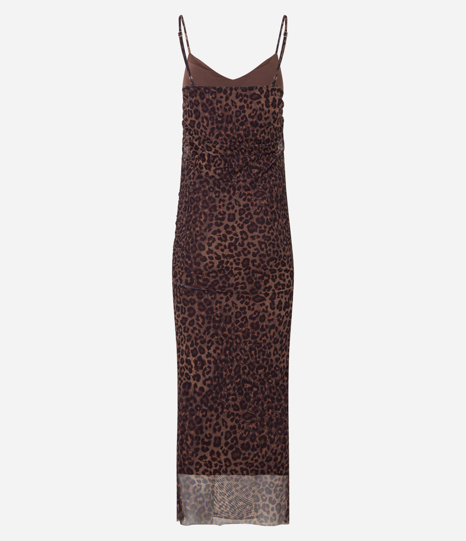 Vestido Midi em Malha com Decote Degagê e Estampa Oncinha Marrom 5