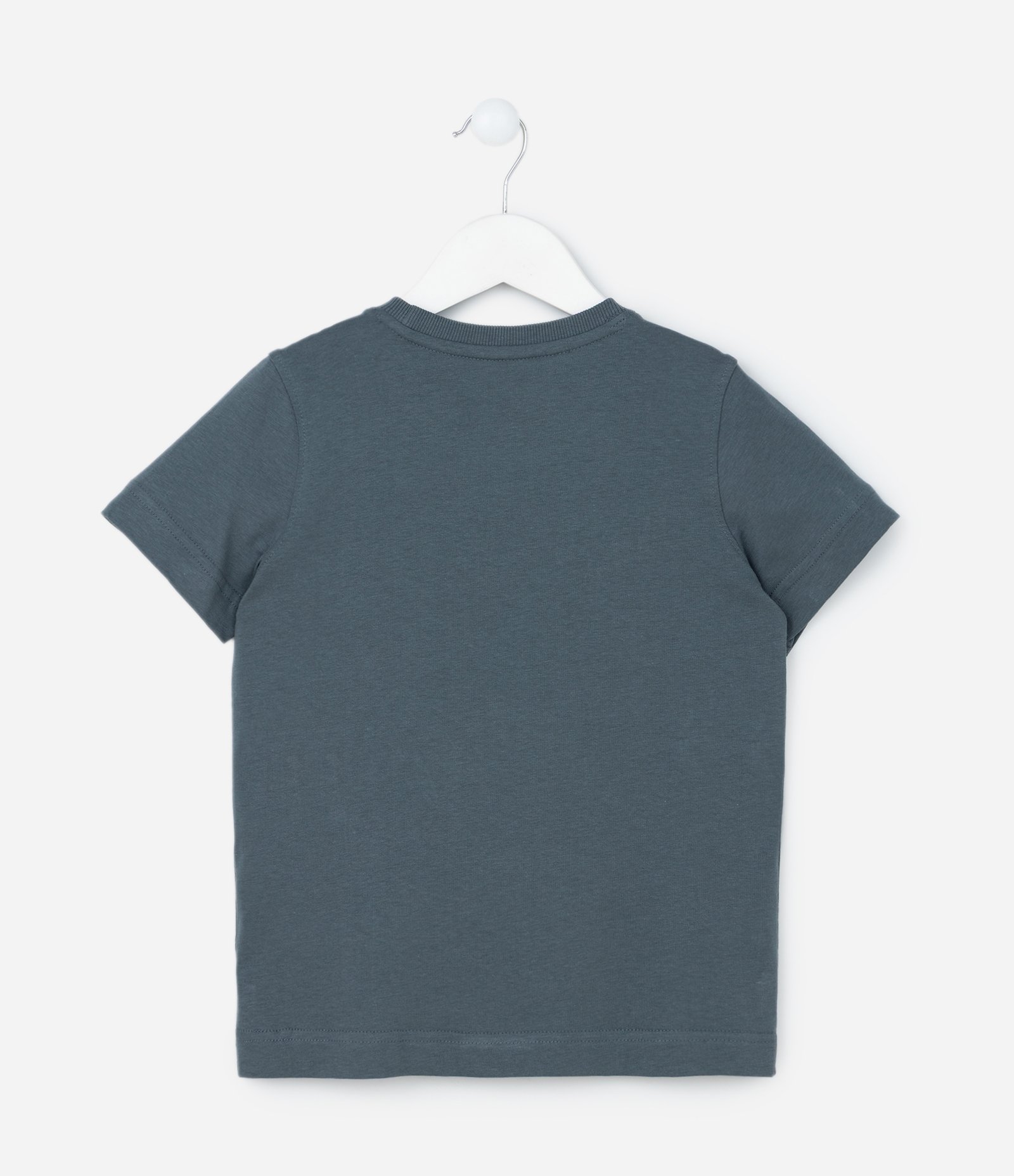 Camiseta Infantil com Estampa em Relevo Bola de Basquete - Tam 5 a 14 Anos Cinza 3