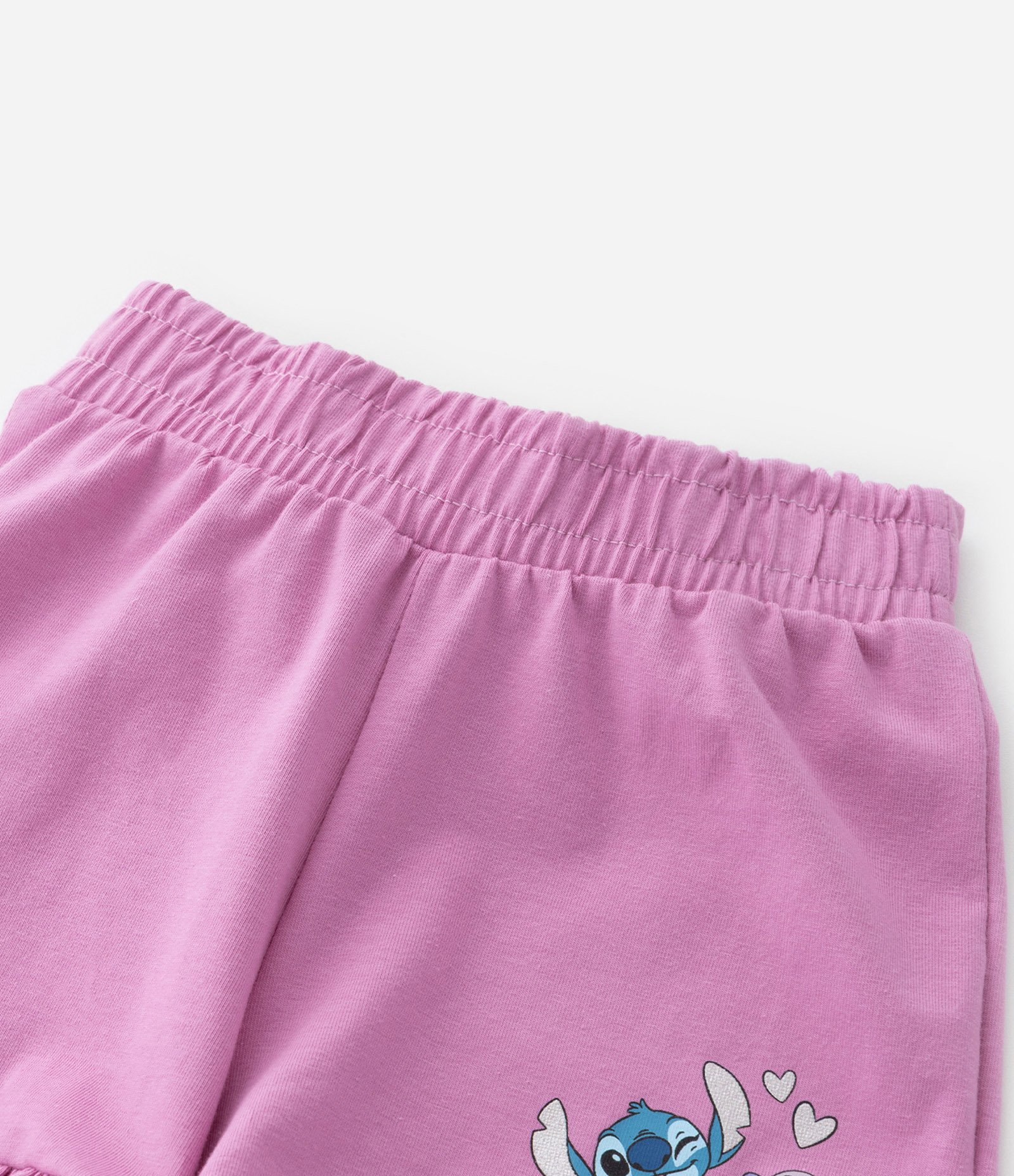 Conjunto Infantil com Babadinhos e Estampa Stitch e Angel - Tam 1 a 6 Anos Rosa 6