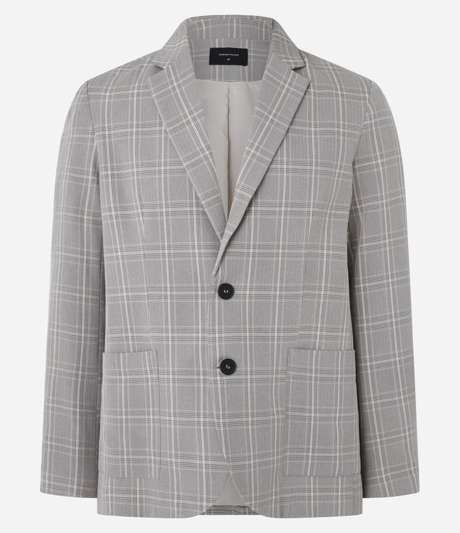 Blazer Oversized em Alfaiataria com Estampa Xadrez Cinza 1