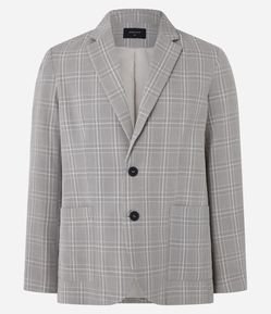 Blazer Oversized em Alfaiataria com Estampa Xadrez