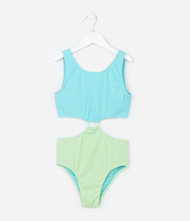 Maiô Infantil com Proteção UV  e Recorte  - Tam 7 a 16 Anos