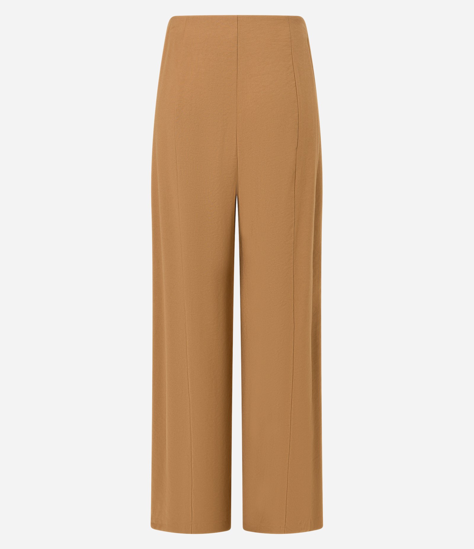 Calça Reta em Twill com Cintura Alta e Botões Caramelo 7