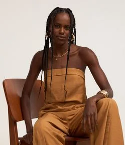 Blusa em Alfaiataria Twill Tomara que Caia