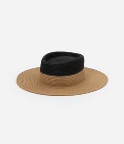 Chapéu de Praia com Aba Reta com Bloco de Cores