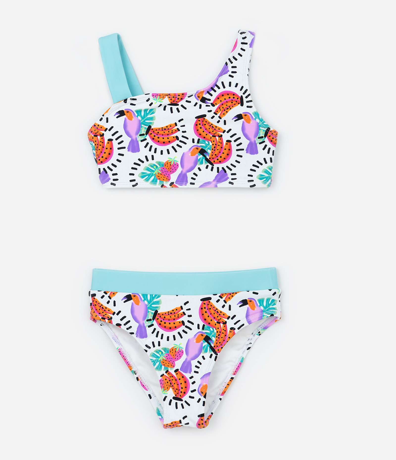 Biquíni Infantil com Proteção UV e Estampa Frutas - Tam 5 a 14 Anos Multicores 1