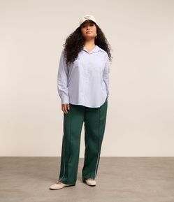 Calça Reta Sportcore em Crepe Curve & Plus Size